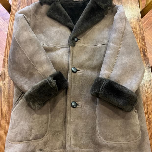 스웨이드 가죽 무스탕