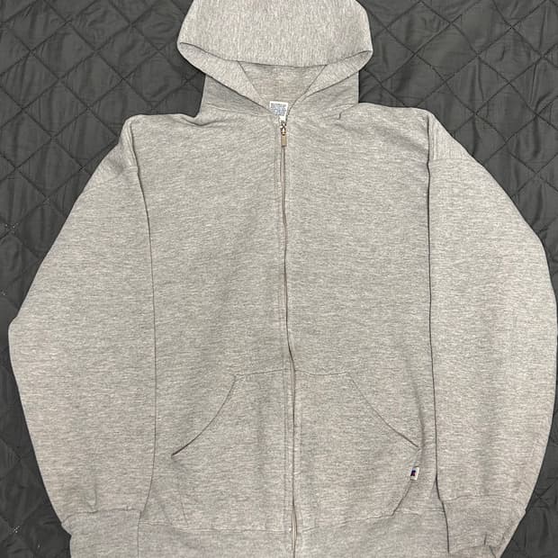 9Os 빈티지 러셀 애슬레틱 후드집업 그레이 XL