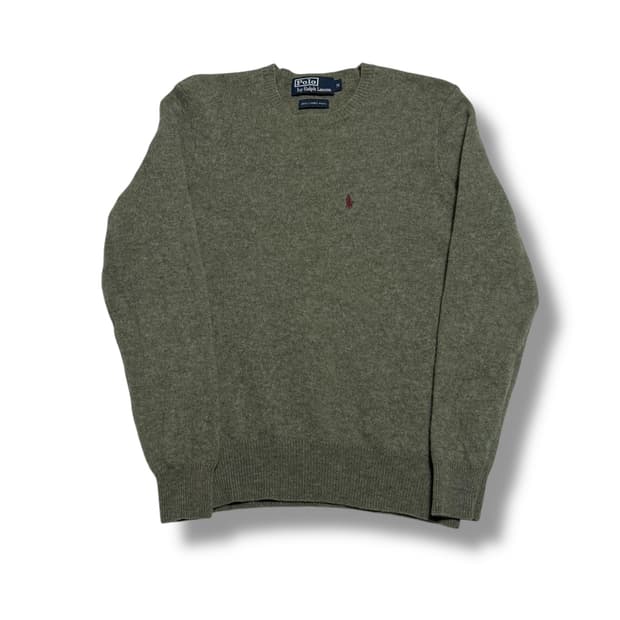 Polo Ralph Lauren 여성 100% 램스울 올리브 그린 니트