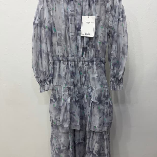 새제품) 오브제 한섬 정품 패턴 롱 원피스 76