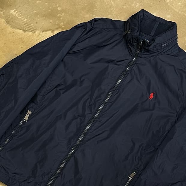 L 폴로랄프로렌 내장후드 네이비 나일론 자켓