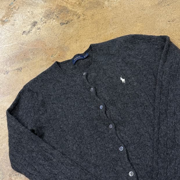 폴로 랄프로렌 딥 그레이 니트 가디건