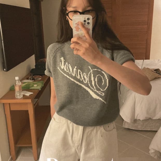 메이비베이비 디어리스트 Terrace 반팔 니트 그레이