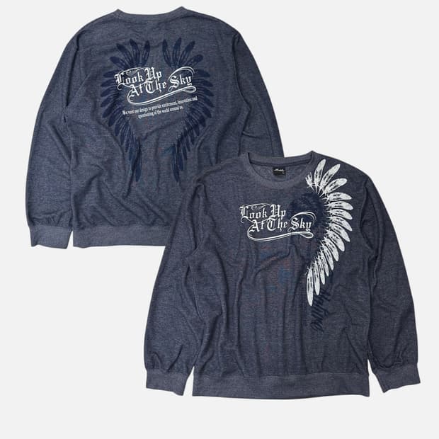 melange blue indian sweatshirt