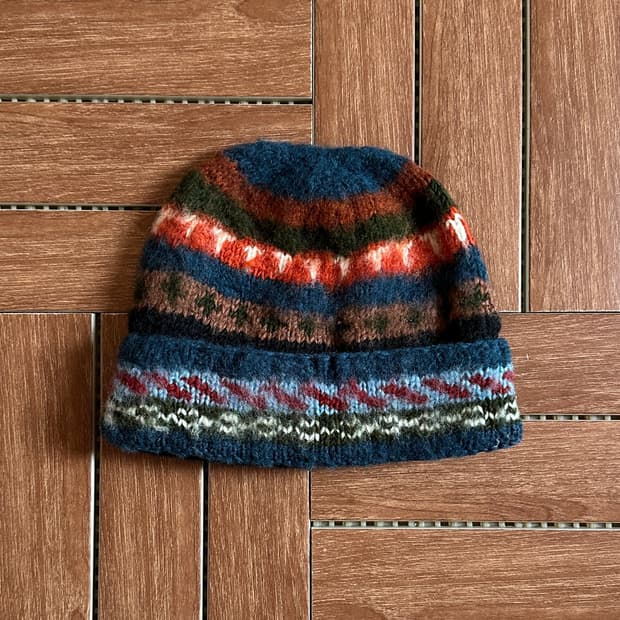 Vintage nepal made ethnic wool beanie