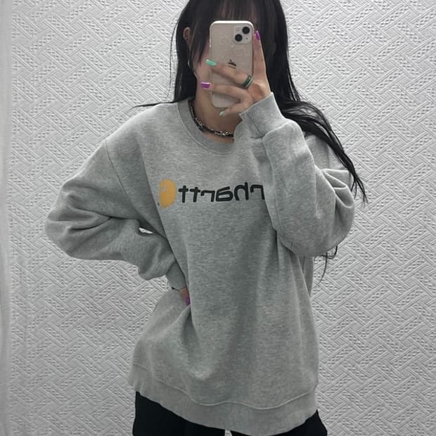 칼하트 폭닥 오버핏 빅로고 약기모 맨투맨 XL C07366