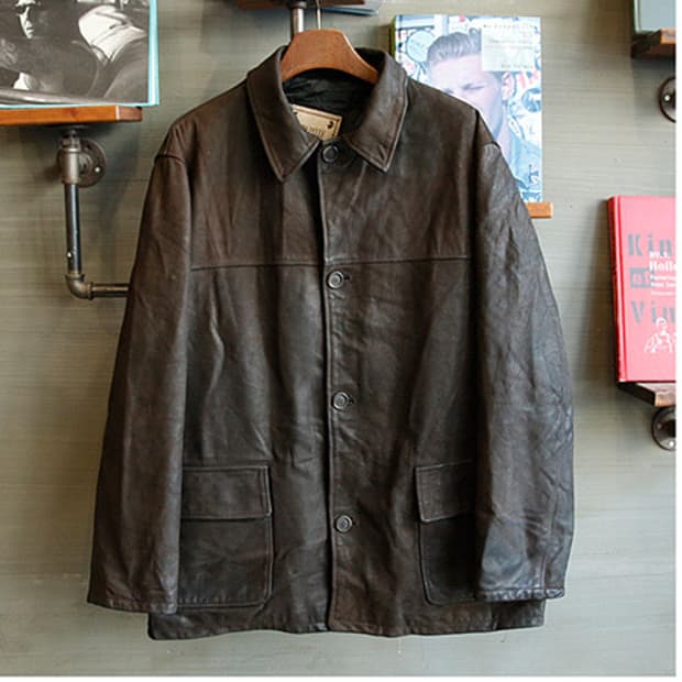 빈티지 레더 카코트 브라운