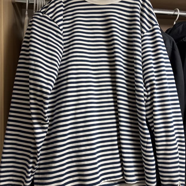 나나미카 스트라이프 롱슬리브 티셔츠 네이비 XL 사이즈 네이비