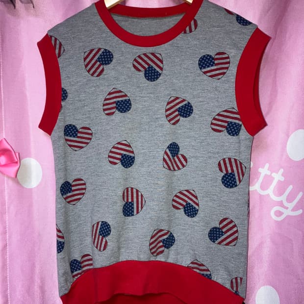 jpn 스타 스트라이프 슬리브리스