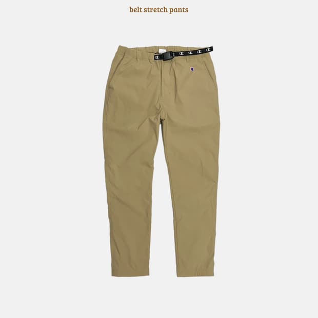챔피온 로고 벨트 스트레치 팬츠