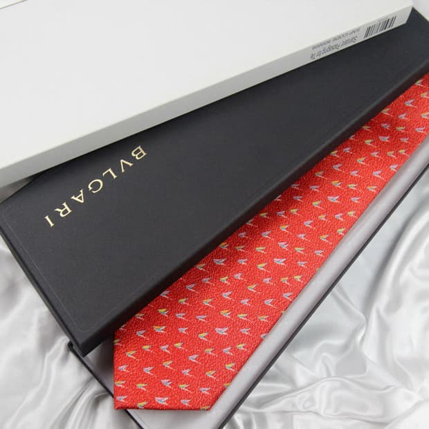 불가리 9.6cm 미사용 세븐폴더 클래식 명품넥타이