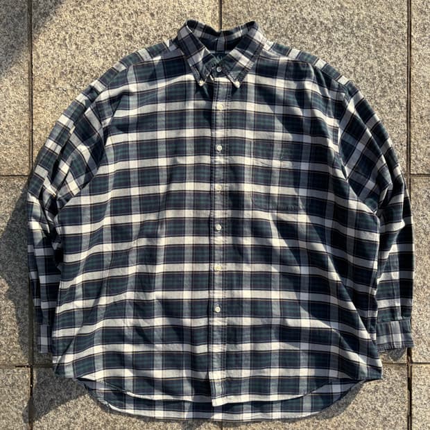 90s 폴로 빅셔츠 체크셔츠