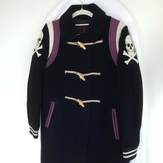 히스테릭 글래머 아카이브 양 가죽 램 스킨 스컬 해골 울 더플 코트