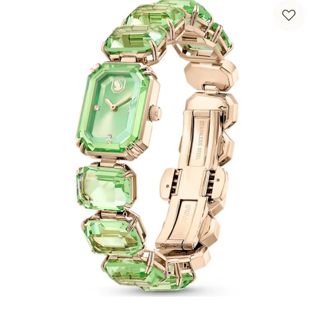 정가70만~새제품)스와로브스키 신형 그린 크리스탈 시계 정품