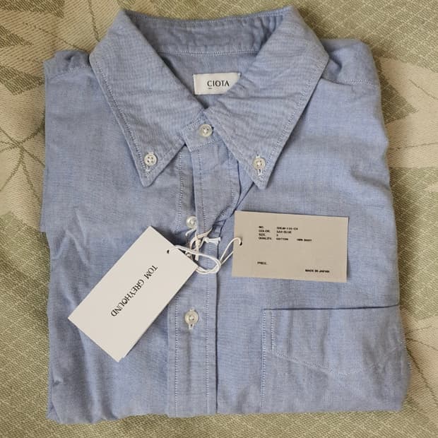Ciota 시오타 수빈 코튼 옥스포드 셔츠 블루 L (새 제품)