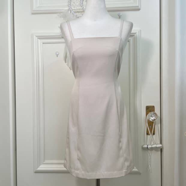 beigeivory back shirring slip mini opc