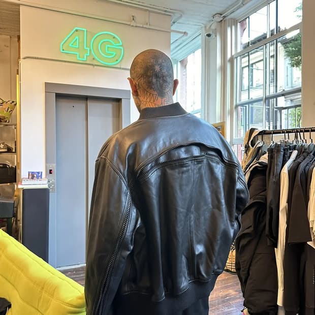 Dries Van Noten backzip leather bomber