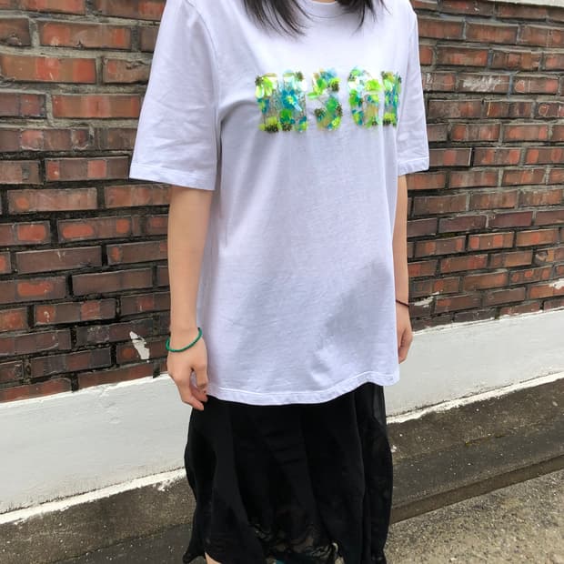 MSGM Beads Corsage Logo T-shirt