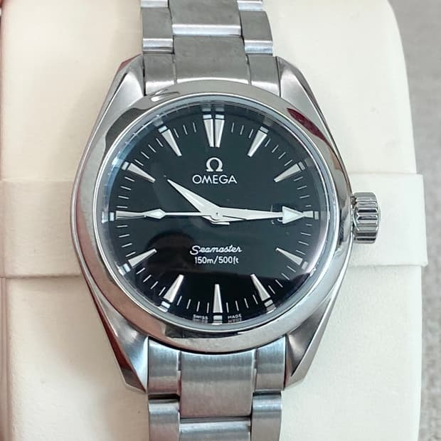 오메가 아쿠아테라 여성용2577.50 블랙 29mm 쿼츠 스틸