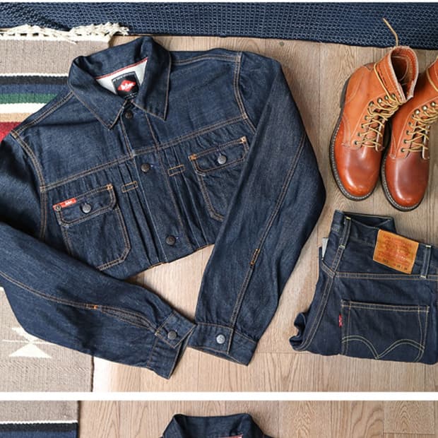 일본판 LEE COOPER 페이크 셀비지 워크 데님자켓

