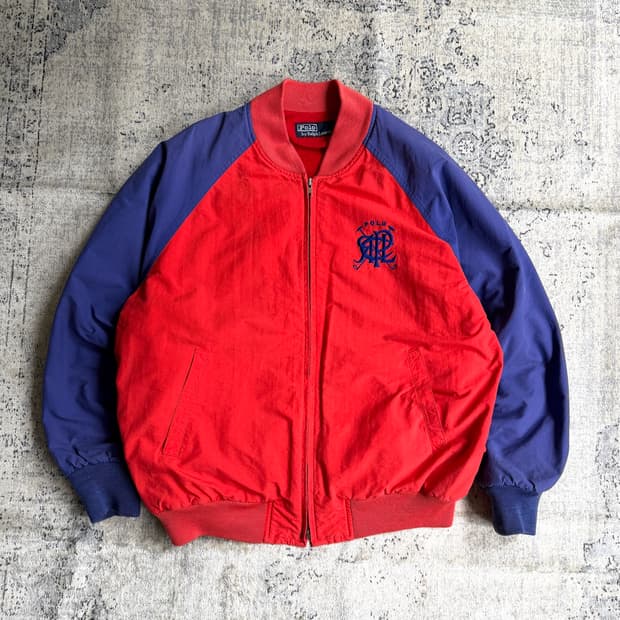 폴로 랄프로렌 90‘s 스크립트 로고 파일 봄버 자켓