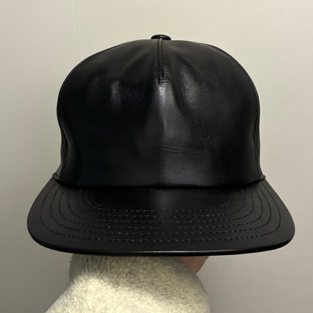 (F)릭 오웬스 다크쉐도우 카프스킨 레더 볼캡 모자 블랙