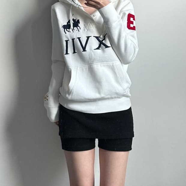 폴로 랄프로렌 럭비 빅포니 화이트 후드티