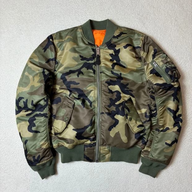 알파인더스트리 카모 Ma-1 리버시블 블루종 자켓 PN6460   