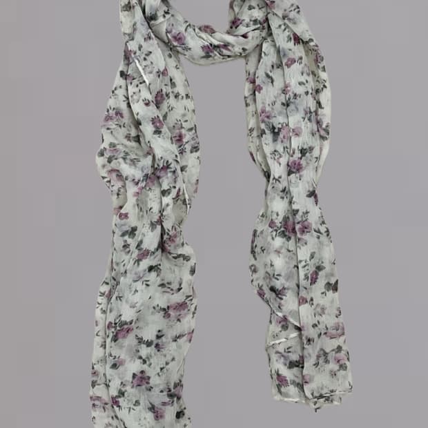 플라워 쉬폰 스카프