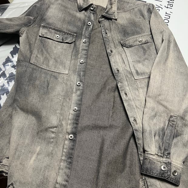 [M] 릭오웬스 다크쉐도우 아우터셔츠 미네랄 프린지드