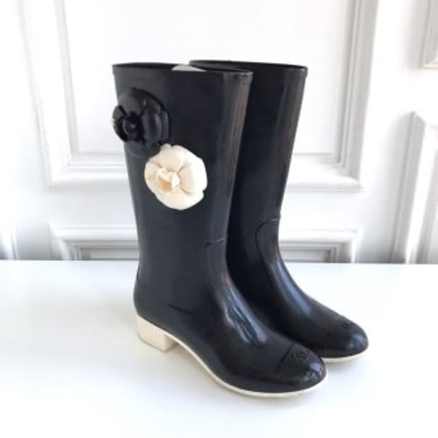 Chanel 샤넬 까멜리아 레인부츠