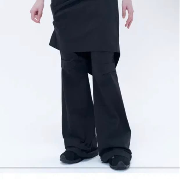 미세키서울 Draped chiton midi skirt pants SET