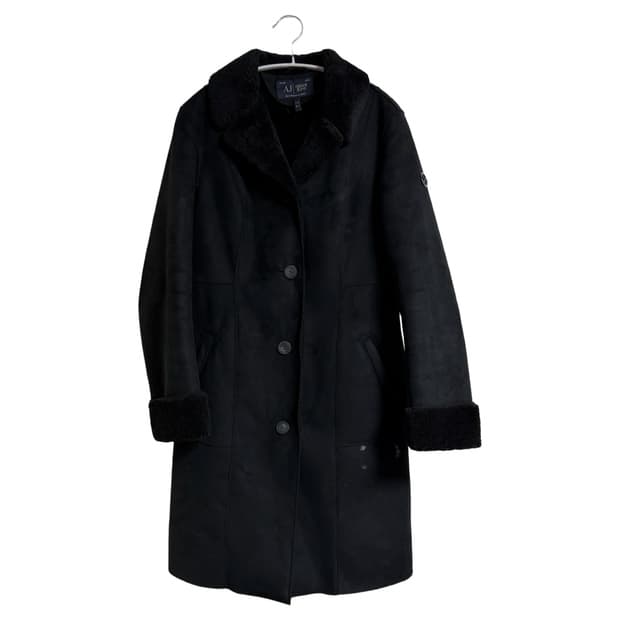 Armani Jeans 퍼 트리밍 싱글 코트