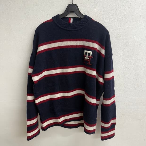 타미힐피거 멀티 스트라이프 혼방 니트 S