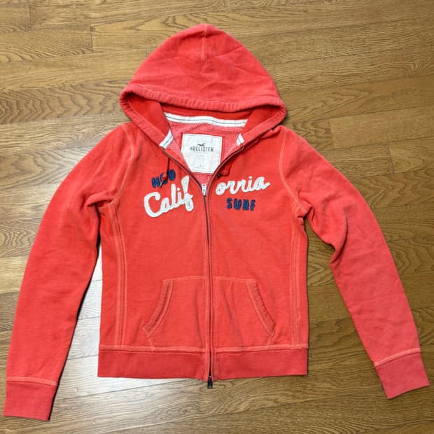 홀리스터 후드집업 주황색L