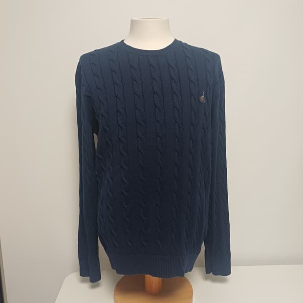 빈폴 맨즈 코튼 케이블 꽈배기 니트 네이비 (100/M)