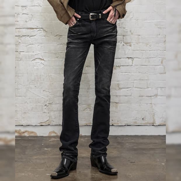 46) 엘무드 베놈 플레어핏 데님 미드나잇 블랙 슬림 부츠컷