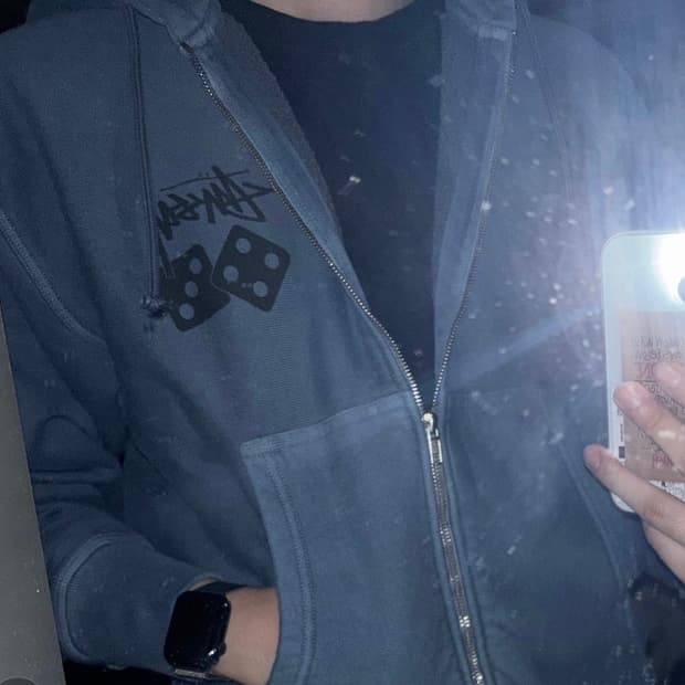 스투시 피그먼트 다이드 다이스 후드 집업 L