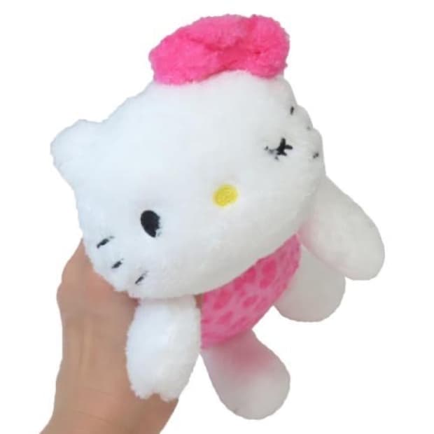 헬로키티 인형 필통 파우치 래오파드 핑크