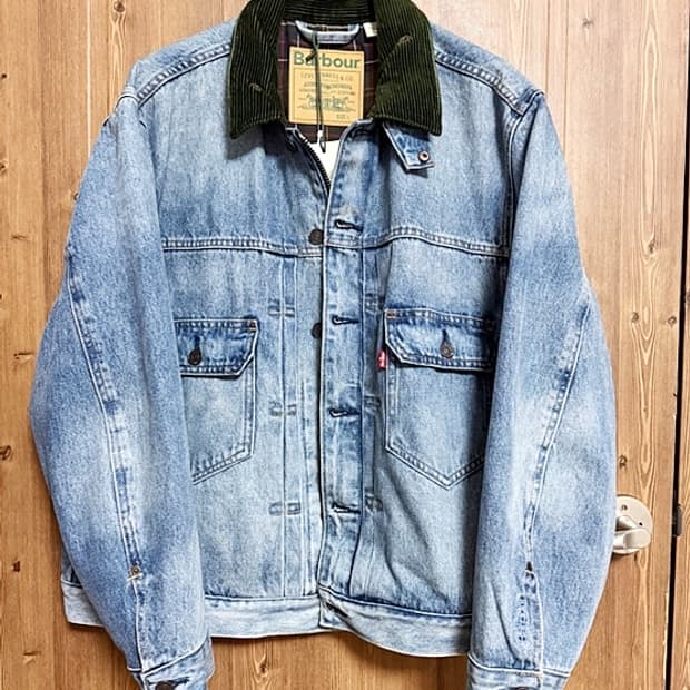 리바이스X바버 타입2 트러커 자켓 빈티지 데님 판매합니다. [L]