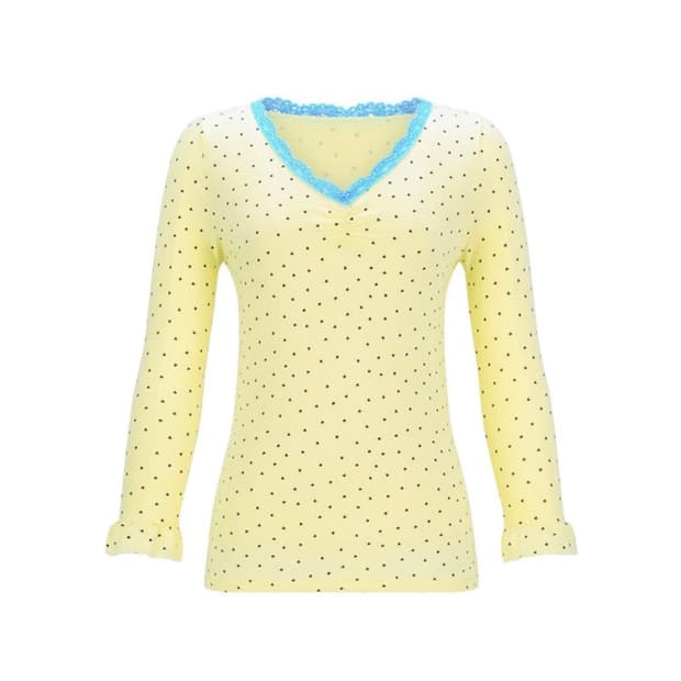 샵페어리 mini heart lace top lemon