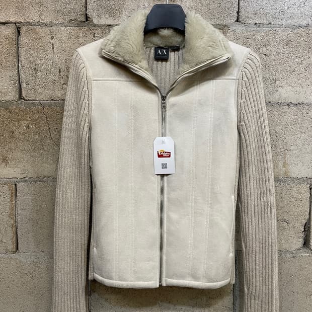 아르마니 익스체인지 믹스 니트 집업