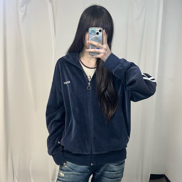 Nerdy navy velvet jersey