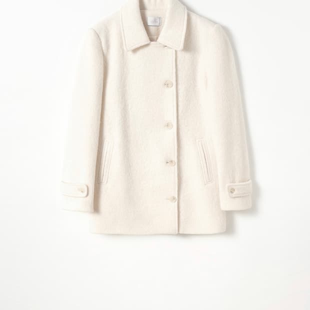 르베인 빌라 알파카 하프코트 크림 s 새상품 