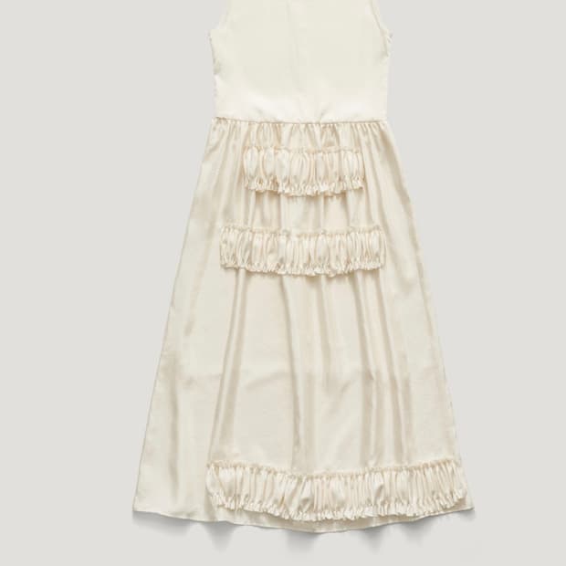 택ㅇ) 파르벵 러플 드레스 크림 아이보리