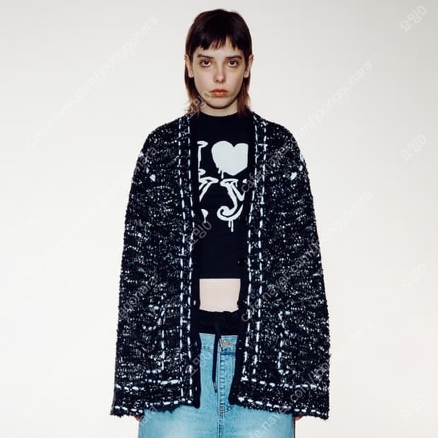 오픈와이와이 TWEED STITCH cardigan 트위드 스티치 가디건