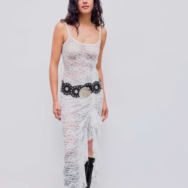 샵사이다 레이스 맥시 드레스