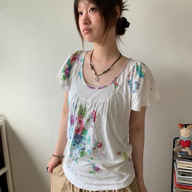 tsumori chisato, flower top