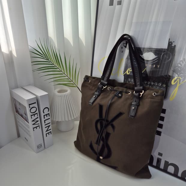 YSL 캔버스 토트백