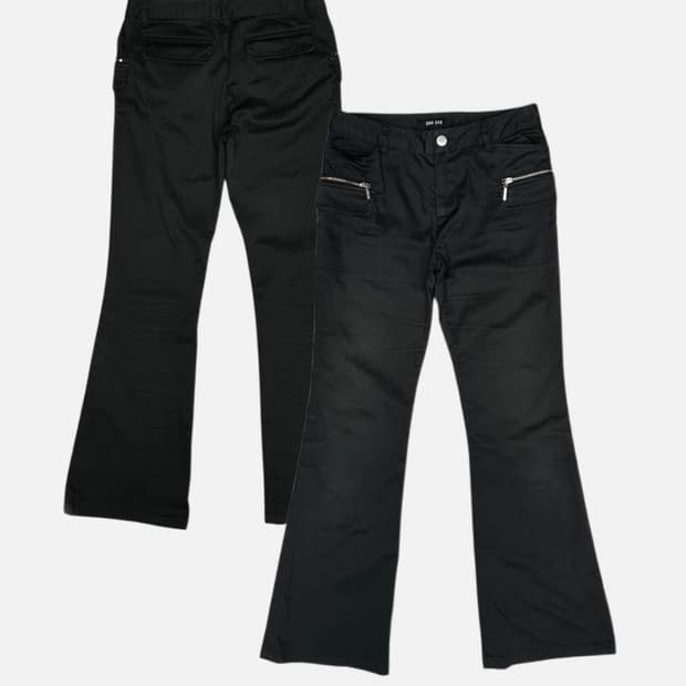 cargo low rise boots cut pants